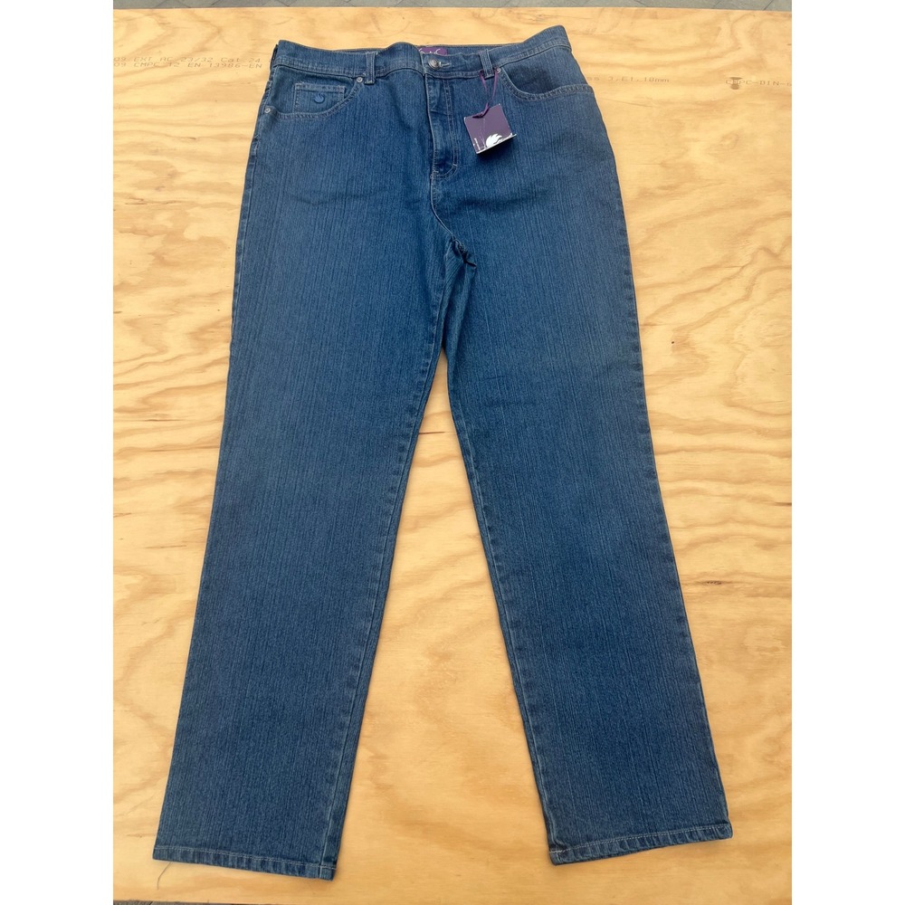 Gloria Vanderbilt Amanda Jeans Womens 16 Blue High Rise Straight Leg Stretch NEW